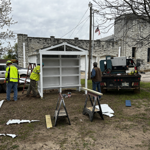 People building a structure 