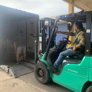 Forklift unloading