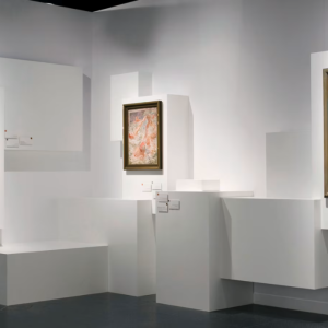 Art on a wall in a museum