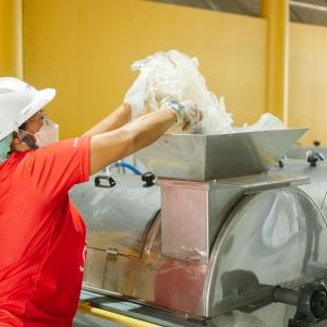 A person using a machine 