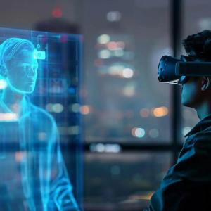 person looking at an AI model