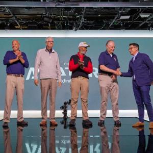 Five people on stage 