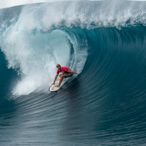 A person surfing a large wave