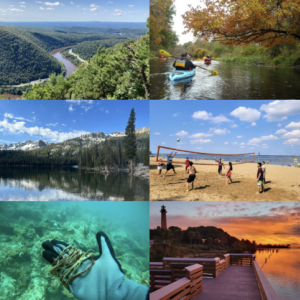 A collage of photos of different spotlight locations 