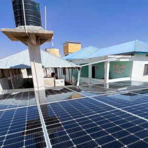 Bulow health center located in a remote area with no road access and electricity in Somalia uses solar energy for its cold chain.