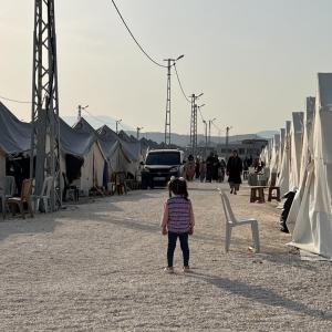 Relocation camp for earthquake survivors