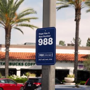  988 Lifeline sign 