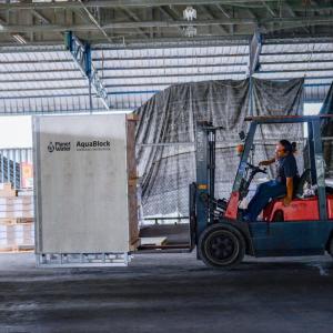 AquaBlock systems being prepared for transportation to Ukraine