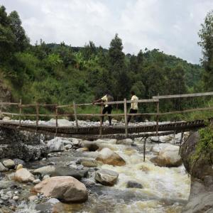 Morious and staff take difficult mountain paths to reach affected communities. 