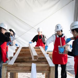 AEG volunteers helped paint and built components for future homes for those affected by the California wildfires.