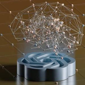 3D AI render of a brain