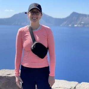 Abbey shown overlooking the bay.