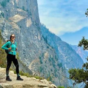 Abbey on a hiking trip.