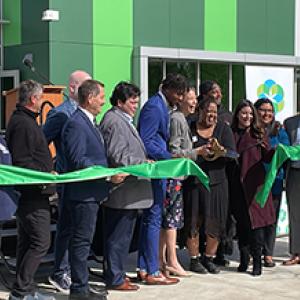 Officials participated in a recent ribbon-cutting ceremony at the academy.