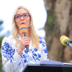 Catharine Grimes, President of the Bristol Myers Squibb Foundation.