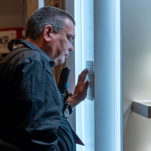 Person reading brail