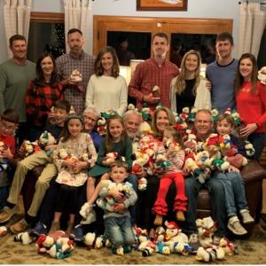   The Armstrong family celebrates the holiday season with their collection of Aflac Holiday Ducks from years past.