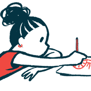Illustration of a young girl drawing a picture.