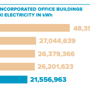 AFLAC INCORPORATED OFFICE BUILDINGS (OWNED) ELECTRICITY IN kWh 2007 2017 2018 2019 27,044,639 26,379,366 26,201,623 2020 21,556,963