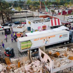 Aerial shot of volunteer site 