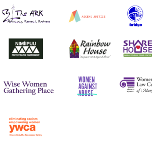 Logos of domestic violence nonprofit partners at The Allstate Foundation & Common Impact's day of service