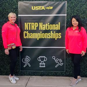 Andi Garten and her doubles partner, Pantshia Gardner.