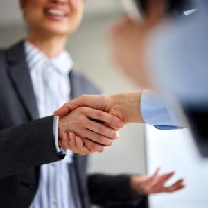 Close up of a handshake