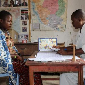 Agnes offering antenatal clinic services at Mgandu Clinic.
