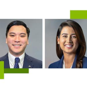 Two separate side by side headshots 