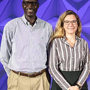 Authors Stephan Pierre and Flavia Venturoli  stood next to each other 