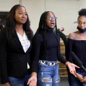 Group of three people at Benton Harbor’s Pitch Night