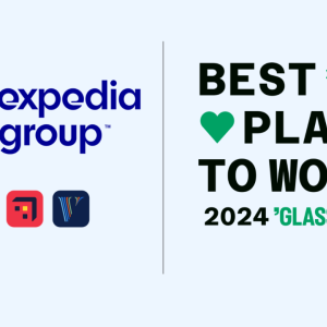 Expedia Group and Best Place to Work 2024 Glassdoor logo