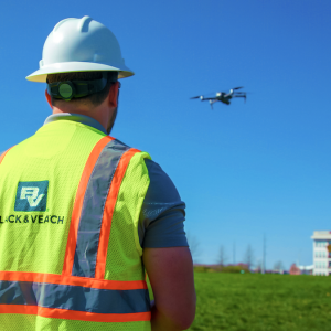 Black & Veatch technician piloting a drone vehicle.