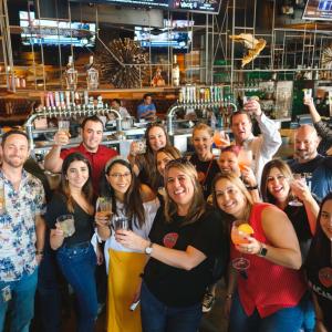 Group of Bacardi employees celebrate