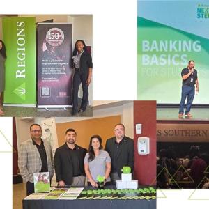 people working at an event