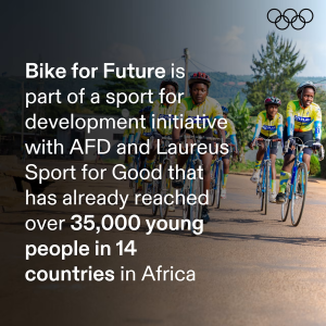 "Bike for Future is part of a sport for development initiative with AFD and Laureus Sport for Good that has already reached over 35,000 young people in 14 countries in Africa"