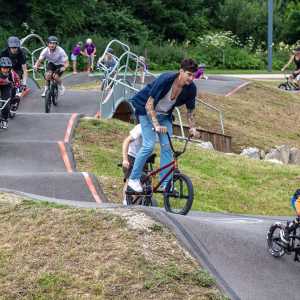 Kids bike on a course
