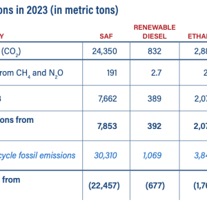 "Biogenic Emissions in 2023 (in metric tons)" infographic