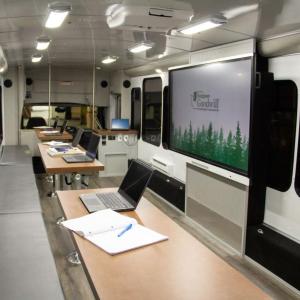 Interior of Black & Veatch designed 'Digital Equity Bus'.