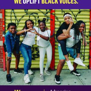 "We Defend Freedom, We Protect the Truth, We Uplift Black Voices" with image of young black people and the LDF logo