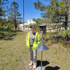 Bluebird box and Covia employee