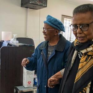 Patient receiving follow up care at Senkata Oncology Clinic.