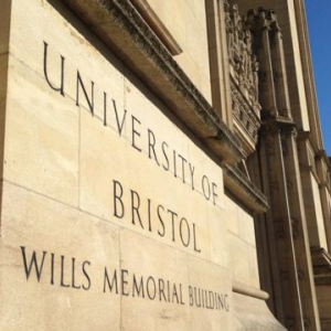 close up of the outside of the university of bristol building
