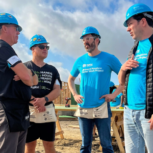 Group talking at the Jimmy & Rosalynn Carter Work Project in Austin, Texas