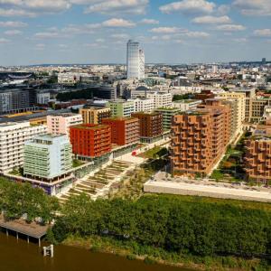 Aerial view of Paris 2024 Olympic Village
