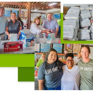 Collage of photo's of Bundles of Hope Diaper Bank