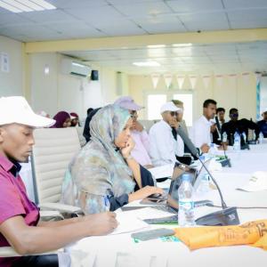 People sat at different tables 