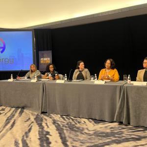 Panellists at an event 