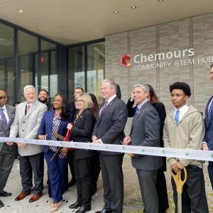 The Chemours Company team at a ribbon cutting