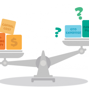 scale weighing capital cost, manufacturing capacity, and $ vs. GTO expertise, flexibility planning